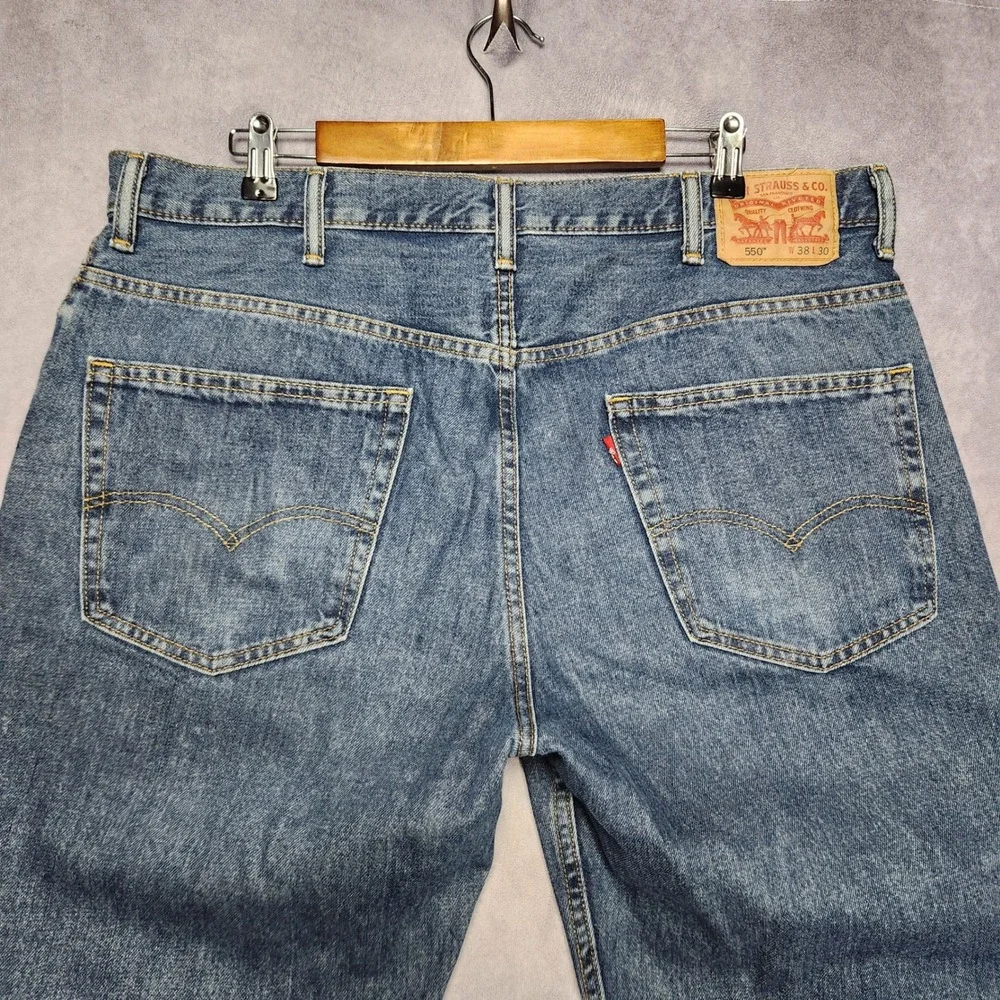 Levis 550 Mens Relaxed Fit Tapered Leg Jeans Medium Wash Blue 38x30